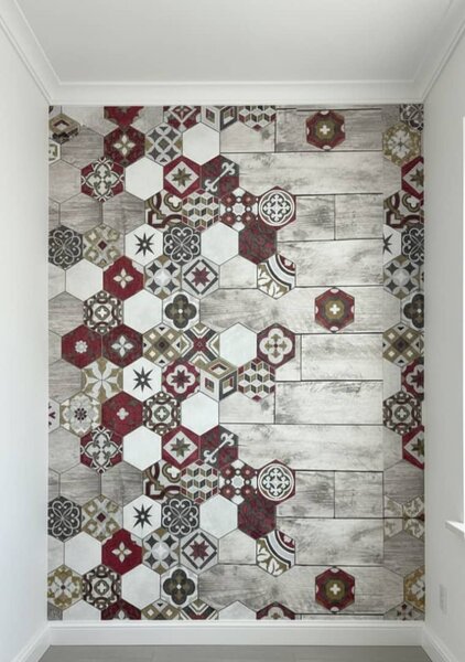 Papier Peint Hexagonal Vintage