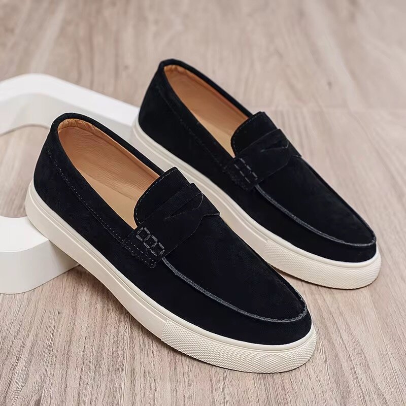Chaussures slip-on en daim pour homme