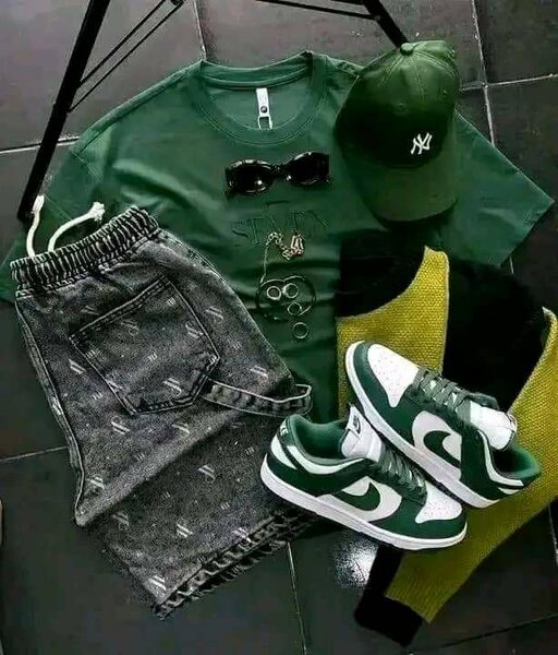 Ensemble mode homme vert