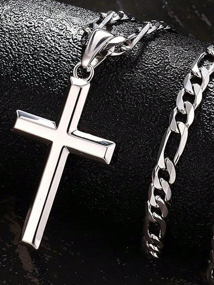 Collier croix argent homme