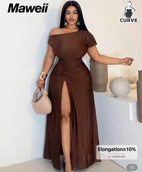 Robe longue élégante chocolat