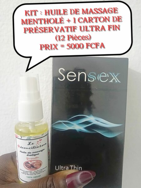 Kit huile de massage et préservatifs