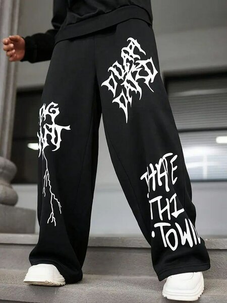 Pantalon noir streetwear pour homme