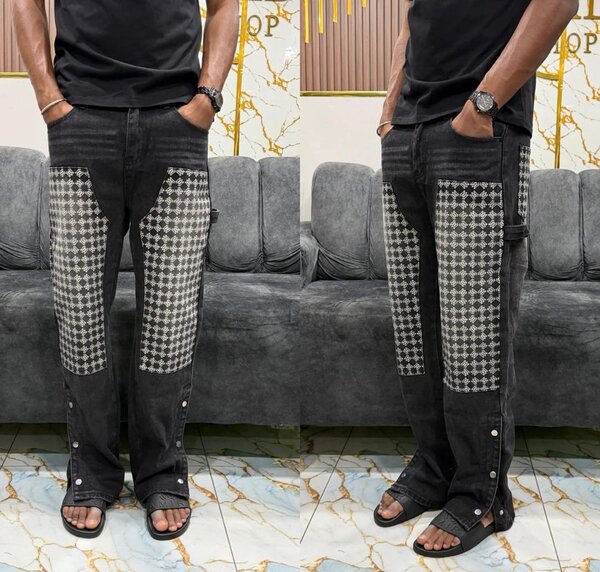 Jean patchwork tendance homme