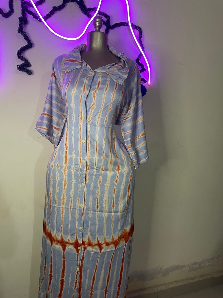 Robe longue à boutons Bohème