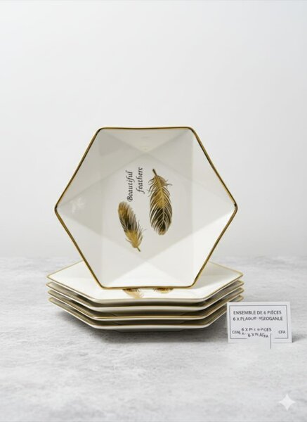 Assiettes hexagonales élégantes