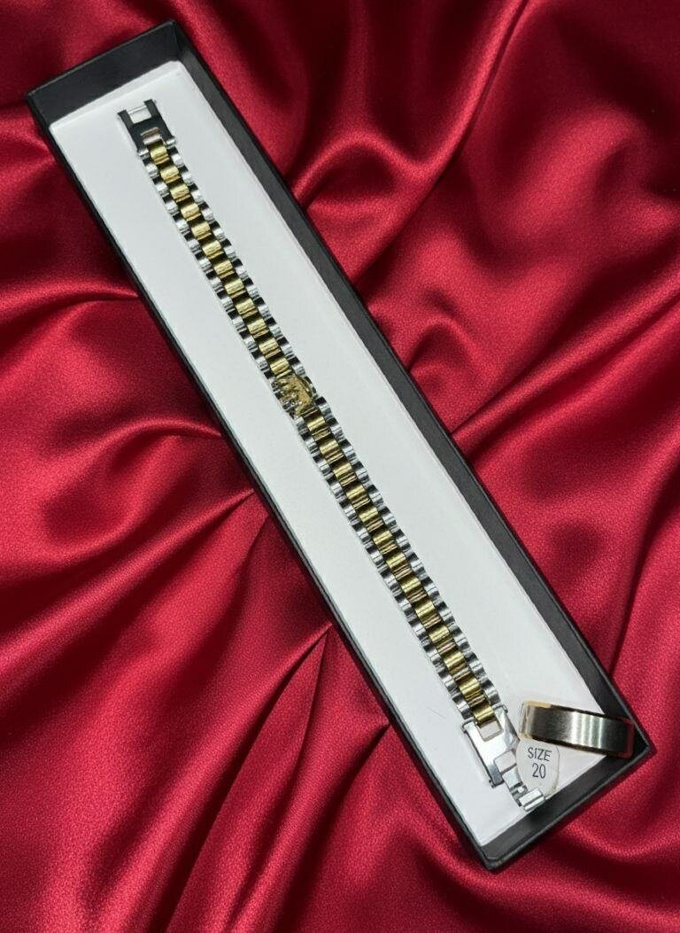 Bracelet en acier inoxydable doré