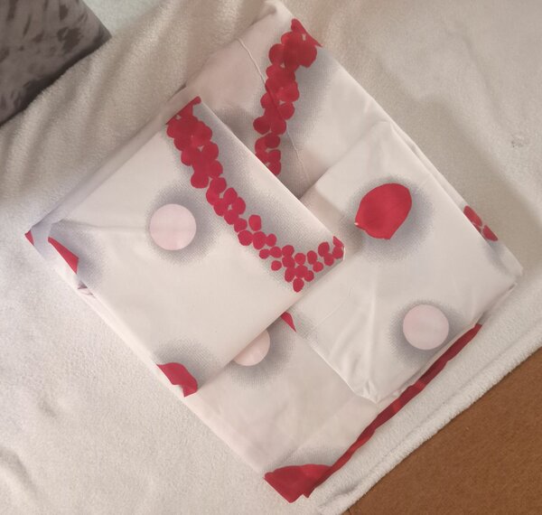 Drap de lit motif cœur 2places