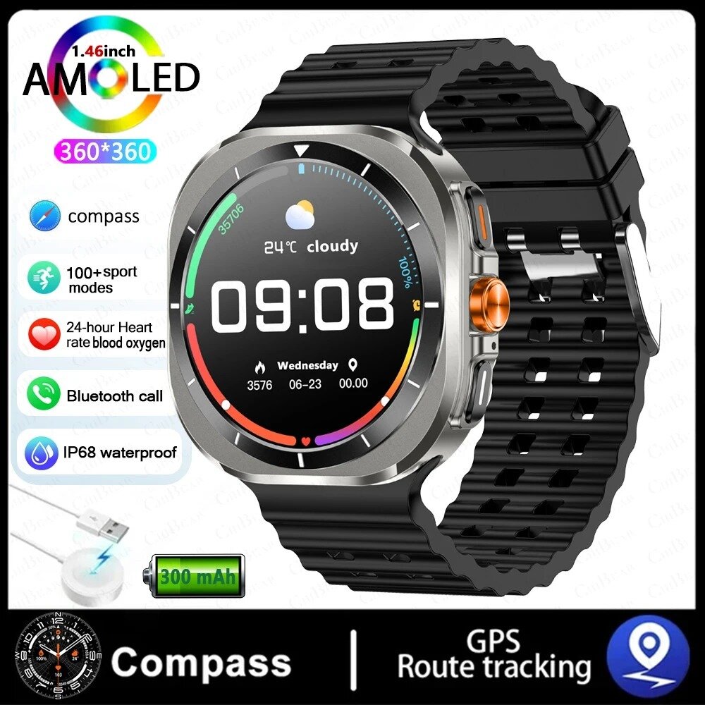 Montre intelligente AMOLED étanche 100 modes sport GPS