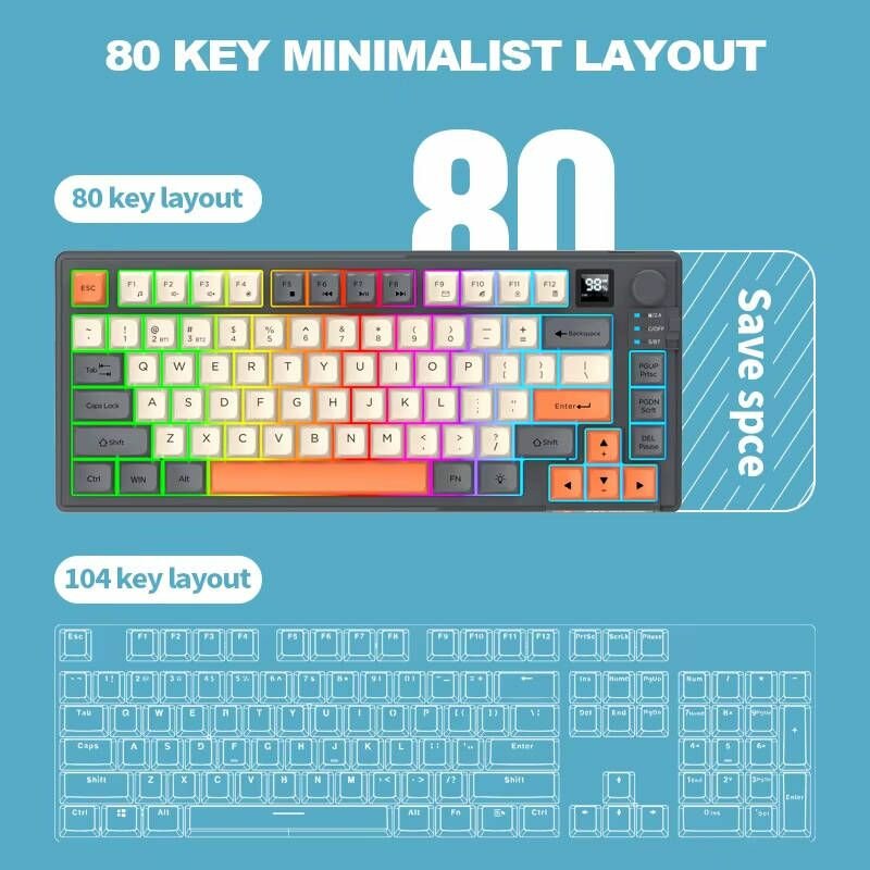 Clavier mécanique 80 touches avec affichage numérique