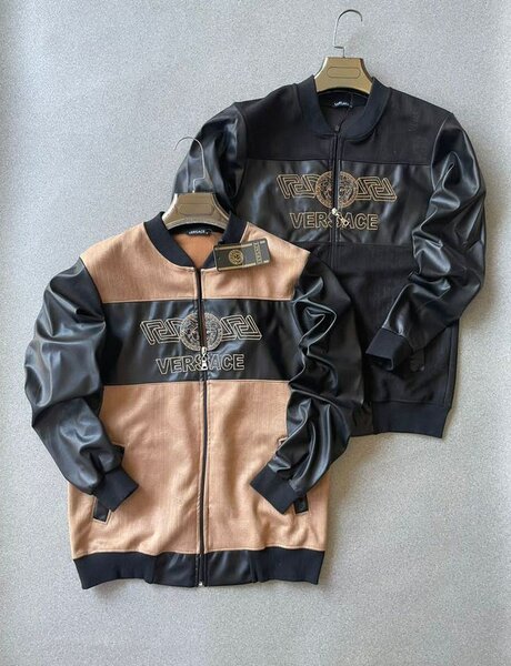 Veste en cuir Versace pour homme