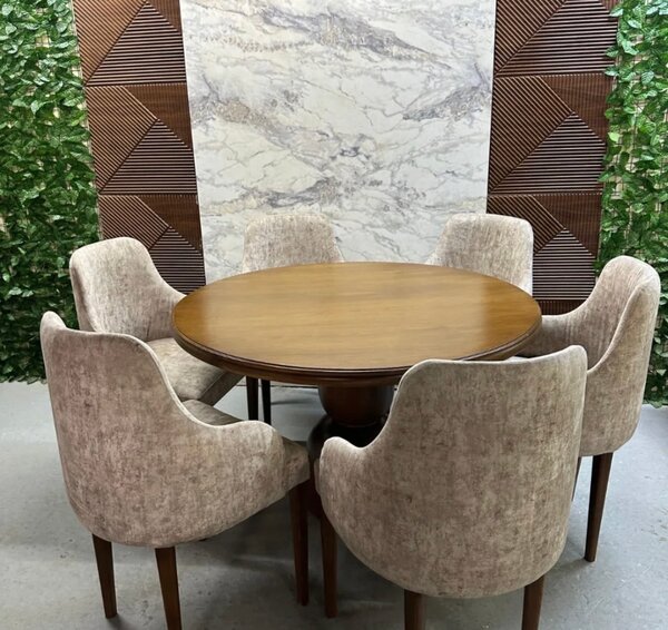 Chaise de salle à manger en tissu beige