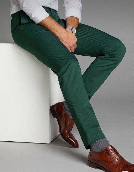Pantalon homme vert élégant