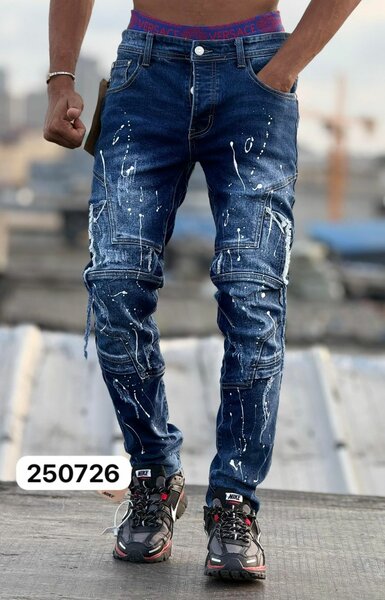 Jean décontracté homme effet peinture