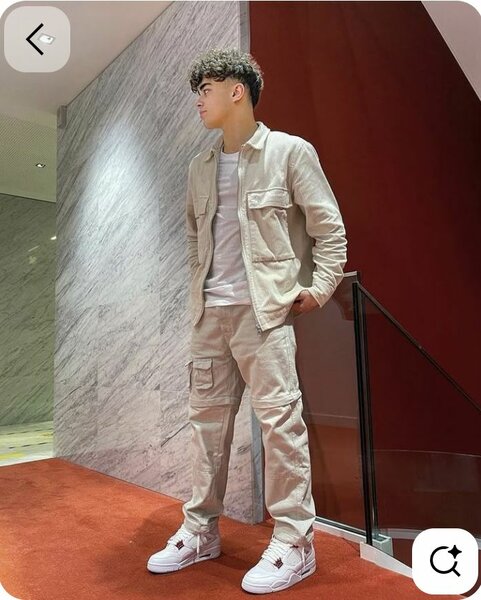 Combinaison cargo beige pour hommes