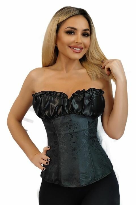 Corset noir en cuir pour femme