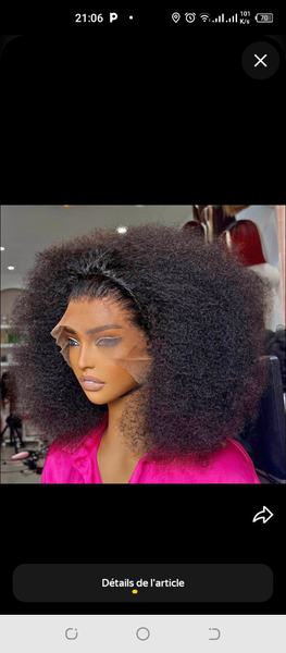 Perruque afro lace front
