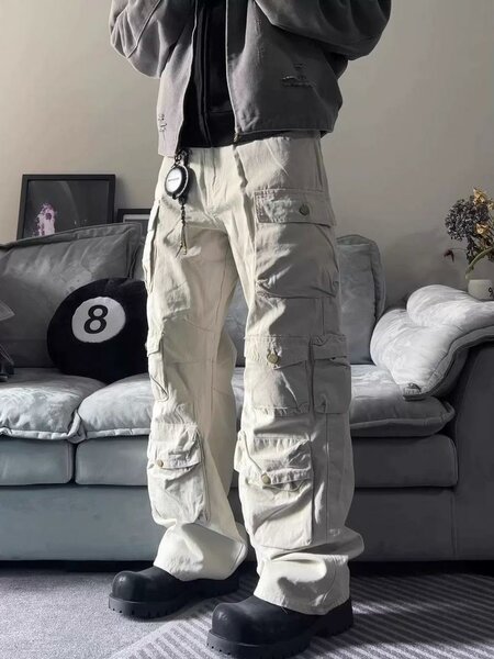 Pantalons cargo beige