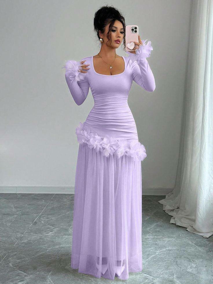 Robe Longue Élégante Fleurie