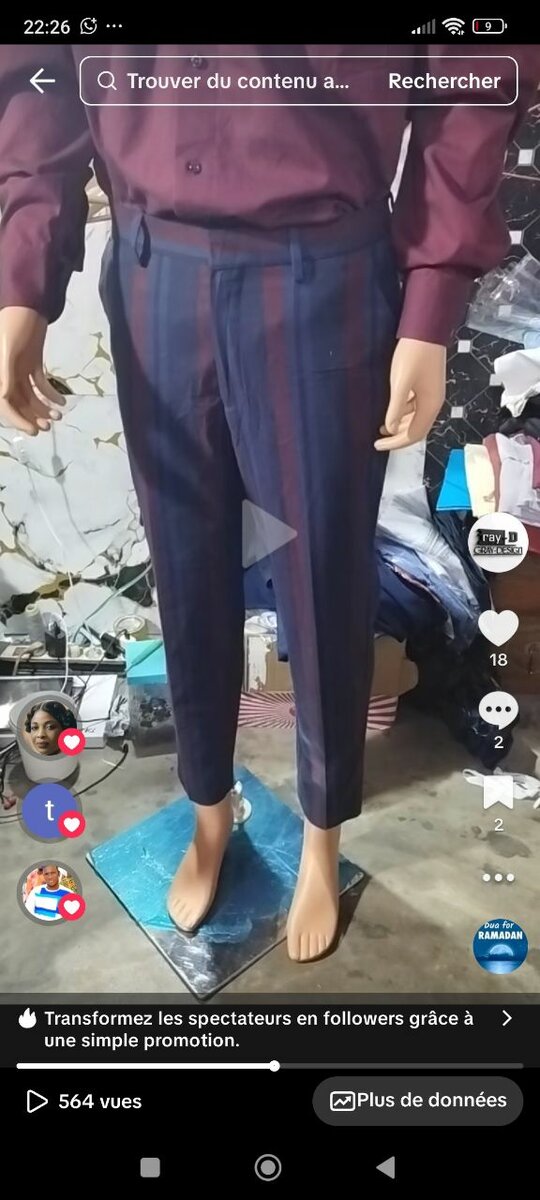 Pantalon à rayures chic