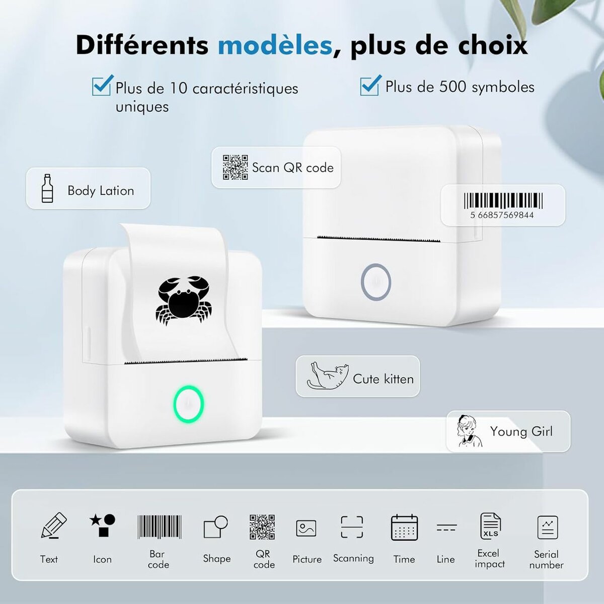 Mini Imprimante Portable Sans Fil