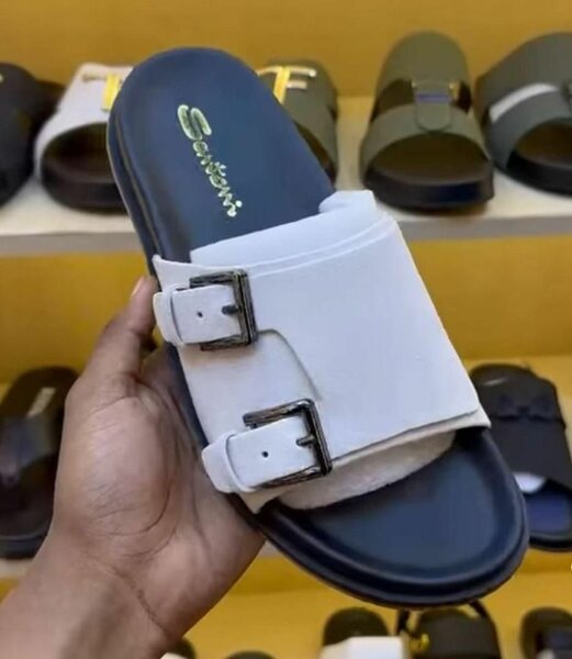 Sandales Santoni en cuir blanc