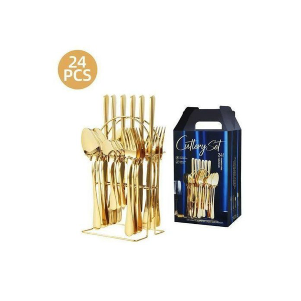 Set de Couverts Dorés 24 Pièces