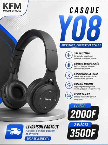 CASQUE Y08 PROMO KOT ORIGINAL