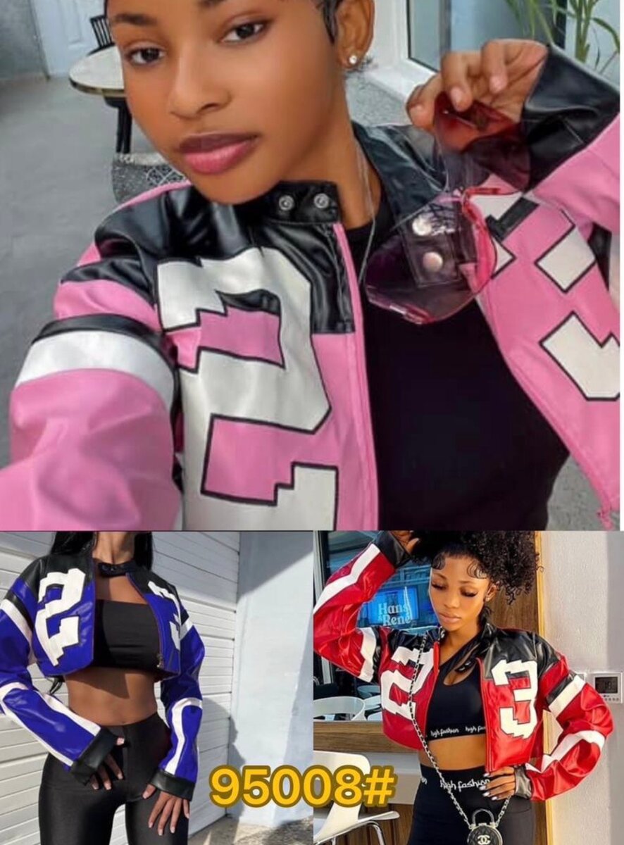 Veste courte en simili-cuir chic