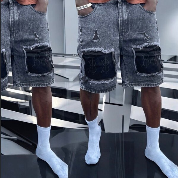 Shorts en jean déchiré homme