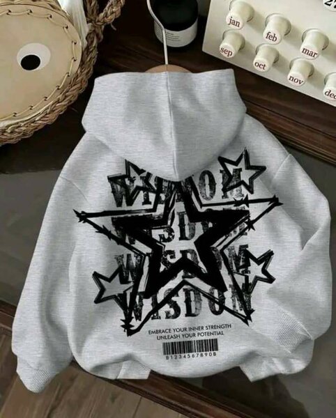 Sweat à capuche graphique gris