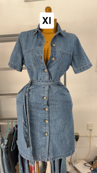 Robe en jeans bleu pour femme