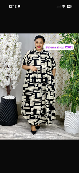 Robe maxi géométrique chic