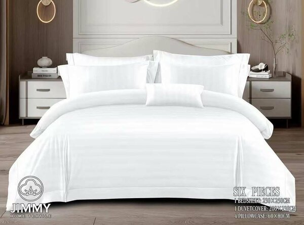 Parure de lit 6 pièces blanche