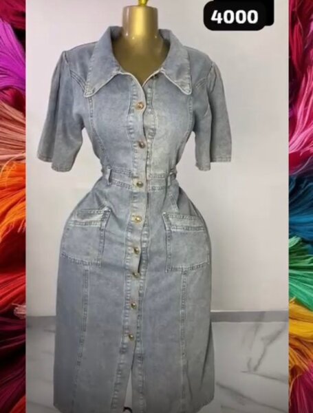 Robe chemise en jean chic