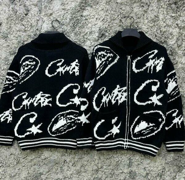 Gilet zippé homme graphique noir/blanc