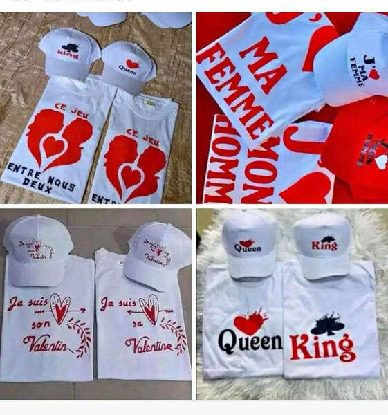 T-shirts Couple Personnalisés - Idée Cadeau Saint Valentin