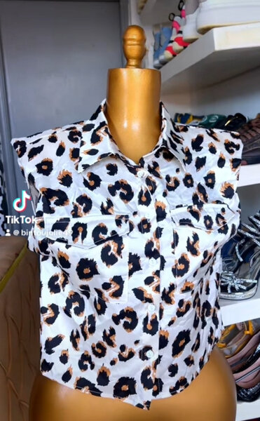 Blouse sans manches léopard