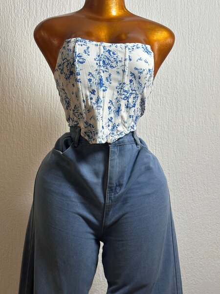 Corset Bustier Floral Femme