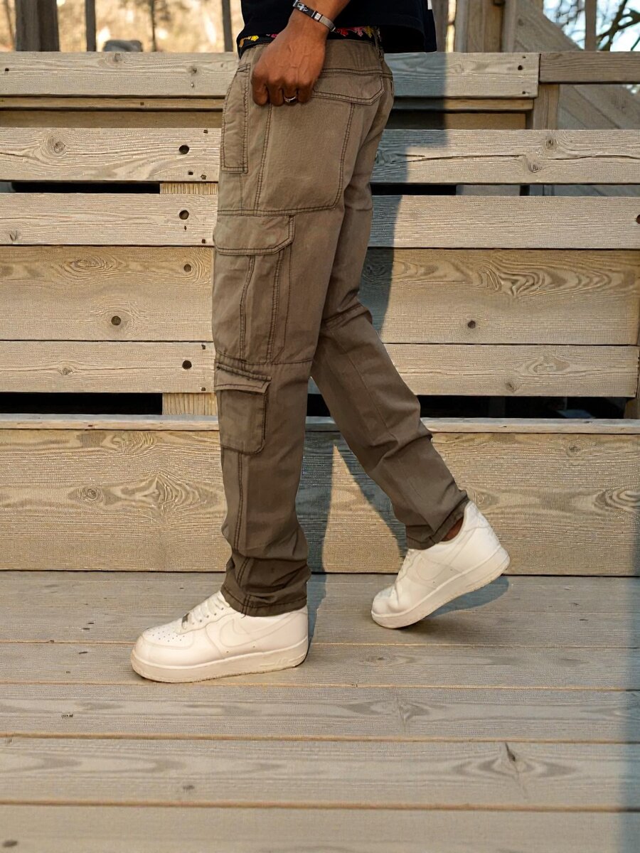 Pantalon cargo kaki homme