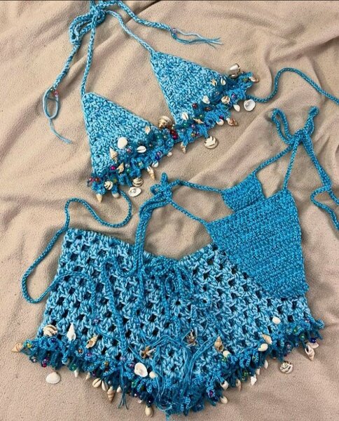 Bikini en crochet avec perles