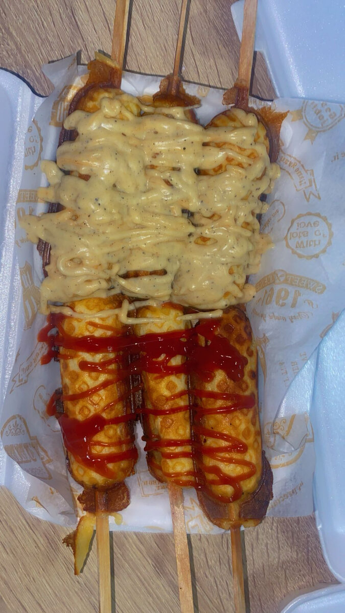 Gaufres salées sur bâton