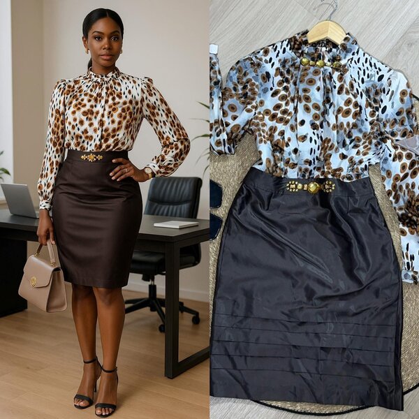 Ensemble Blouse et Jupe Élégant