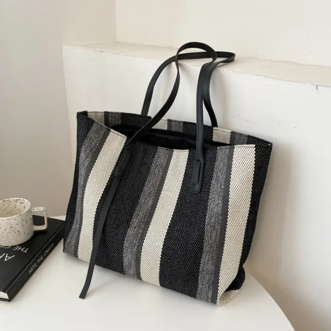 Sac fourre-tout rayé chic