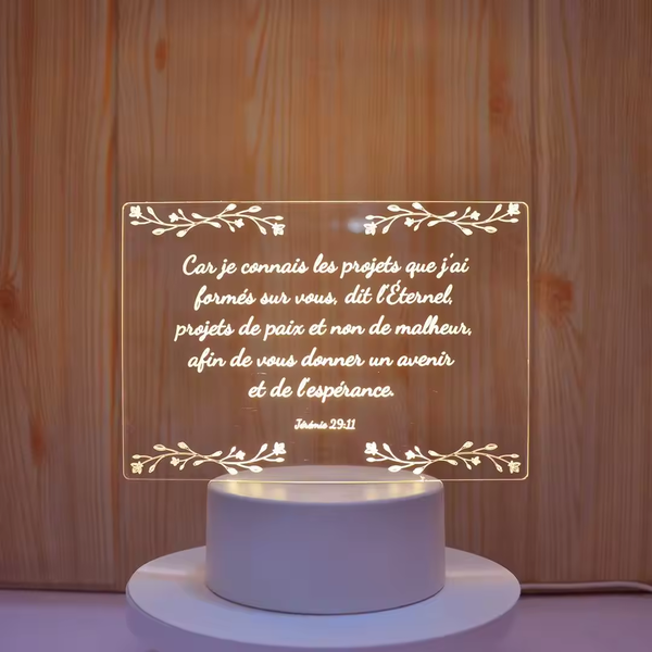 Veilleuse LED Citation Inspirante