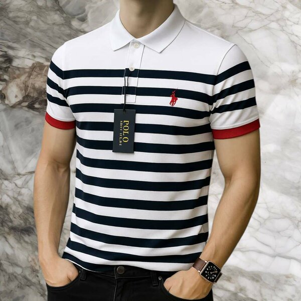 Polo rayé homme élégant