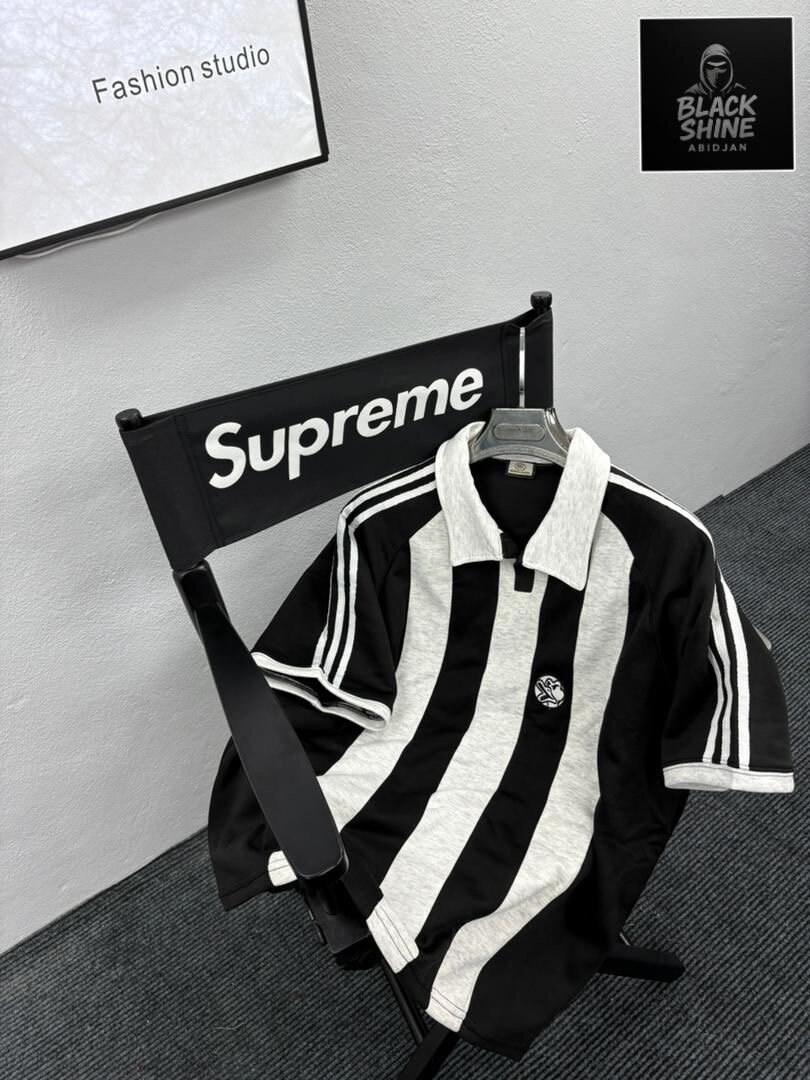 Polo rétro rayé unisexe