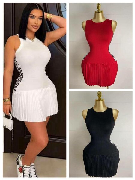 Robe plissée élégante femme