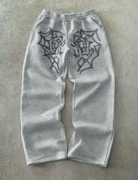 Pantalon de survêtement gris et blanc