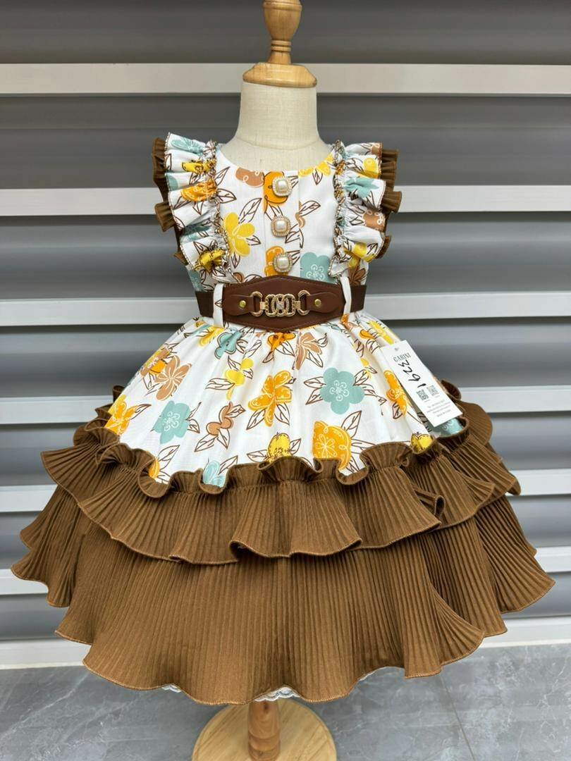 Robe Fille Fleurie à Volants